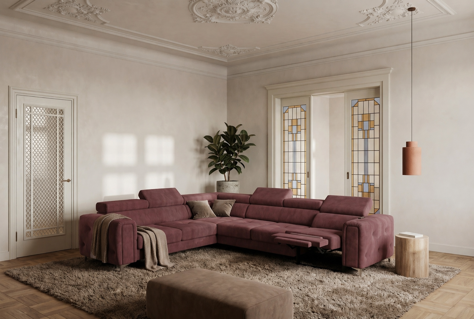 Ecksofa Orion I Relax Terra 63 Altrosa